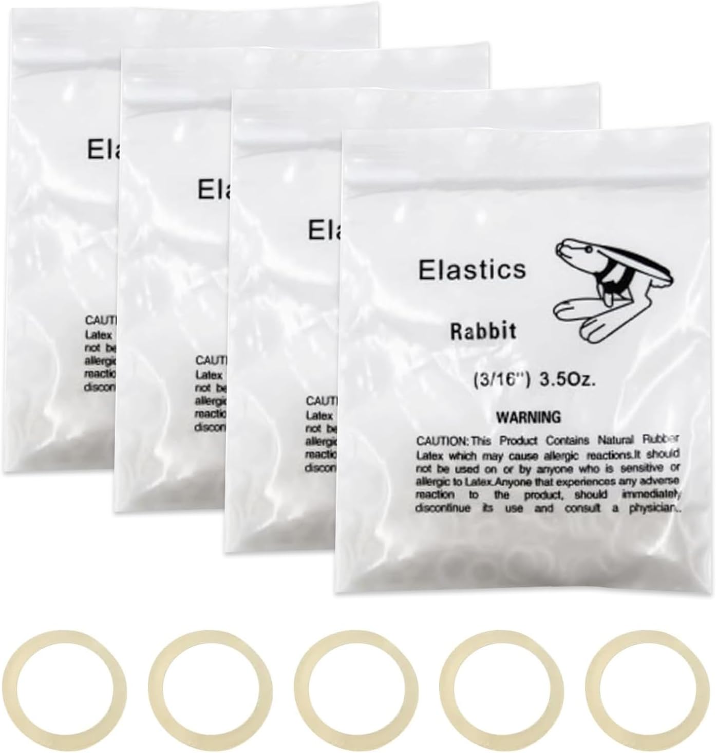 400 Pcs Dental Orthodontic Elastic Bands, Braces Bands (Rabbit 3/16'' 3.5OZ)