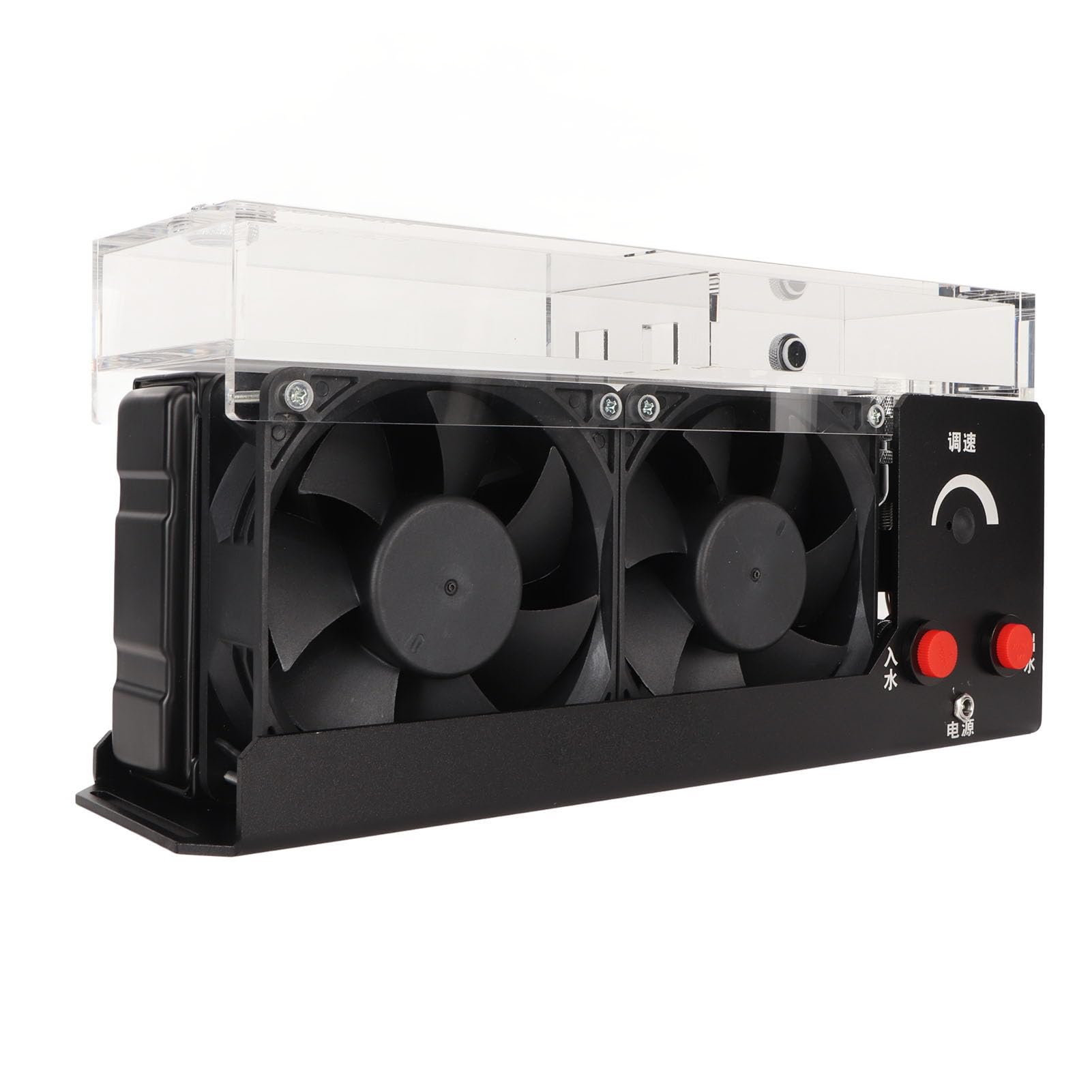 Sorandy Zbiornik na wodę 12 V, 5 A, 25 W, 1100 ml, mini pompa chłodząca wodą, pompa do systemów chłodzenia wodą PC, wentylator 4000 obr./min, zbiornik