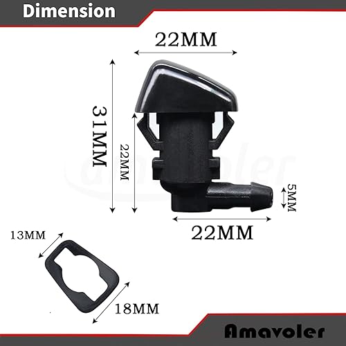 Miniatura 2 de Boquilla pulverizadora de limpiaparabrisas Accesorio de repuesto para Dodge Nitro 07-11, Liberty, 06-10 Commander. OEM # 55157319AA,4806312AA (2pcs)