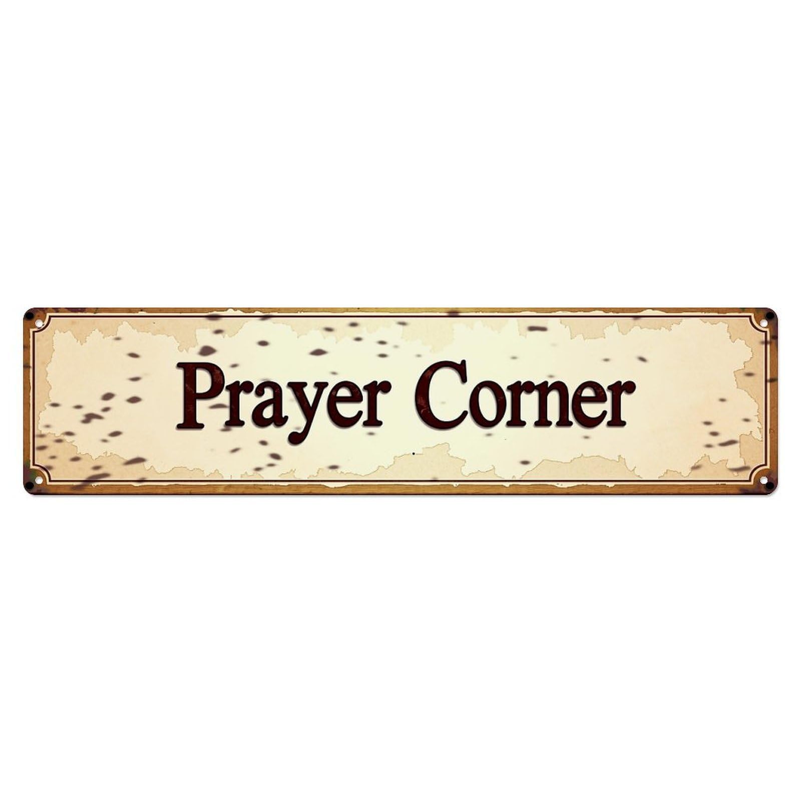 Jdyaojiesheng Vintage Prayer Corner Sign Pattern Tin Sign Retro Metal Wall Decor Metal Poster, Home Bar Garage Farmhouse Cafe Wall Art Decoration 4X16inch