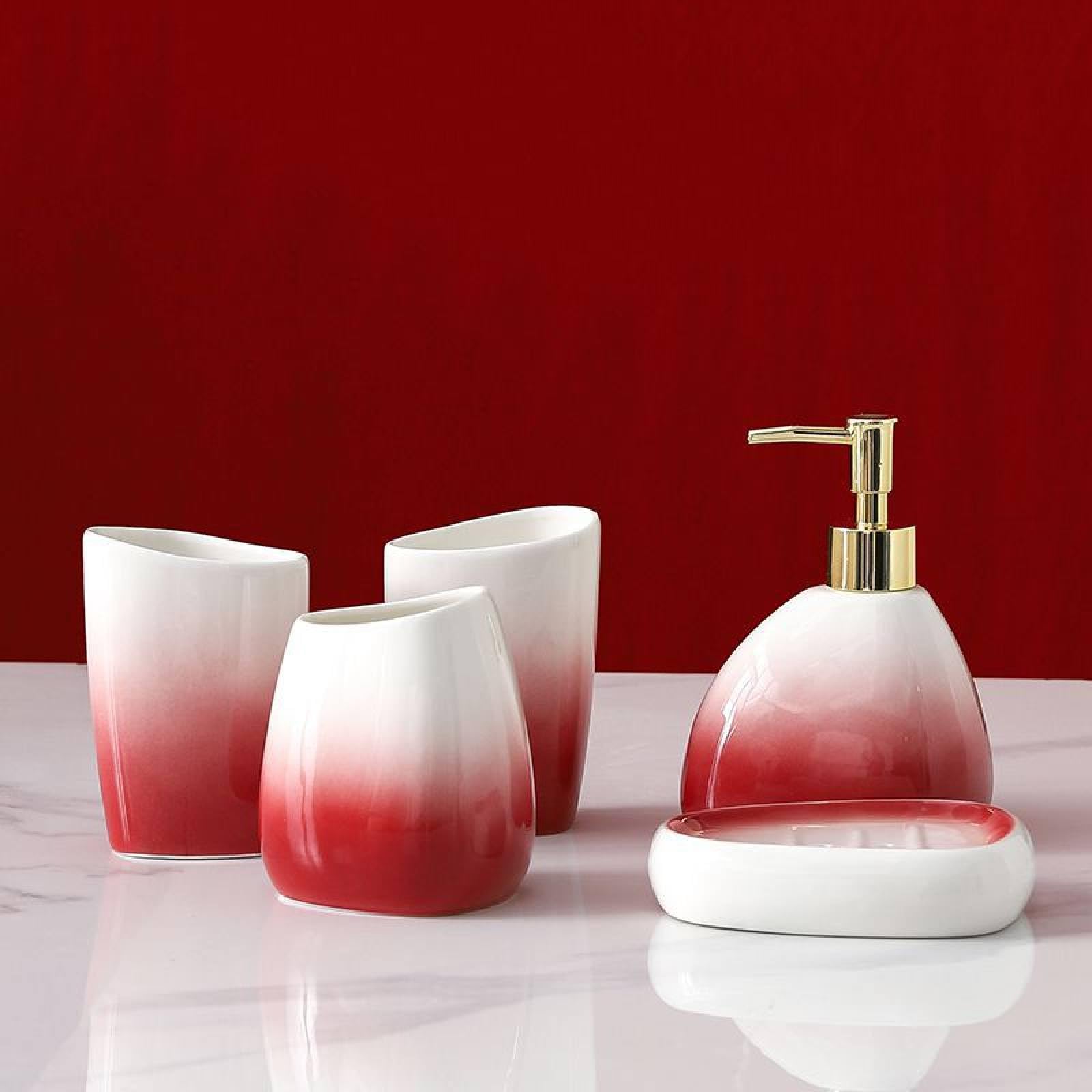 Juego de accesorios para decoración de baño cerámico de 5 piezas