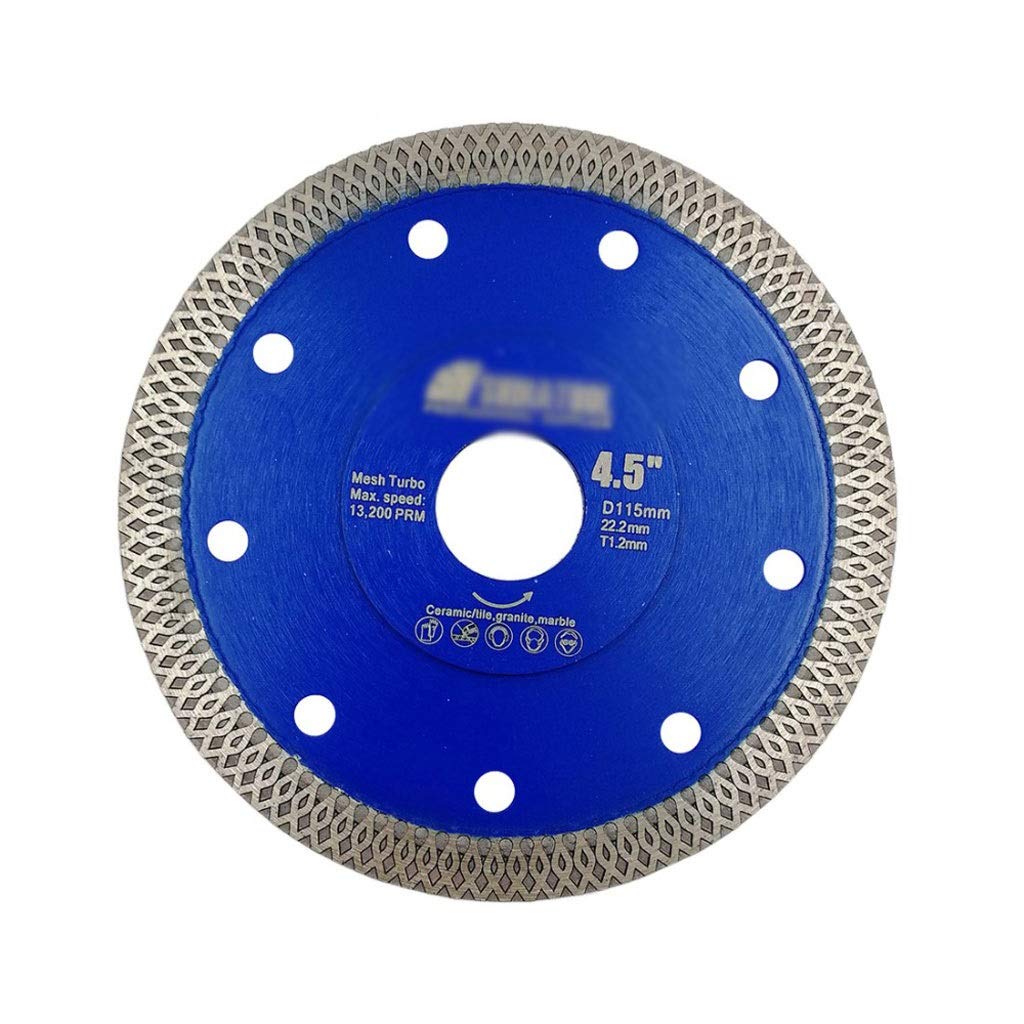 Hojas de sierra circular para acabado ultrafino Disco de corte de diamante sinterizado prensado en caliente de 1 pieza X Hoja de sierra circular de segmento de borde turbo de malla Dia 4.5 "5" 7 " Hoj