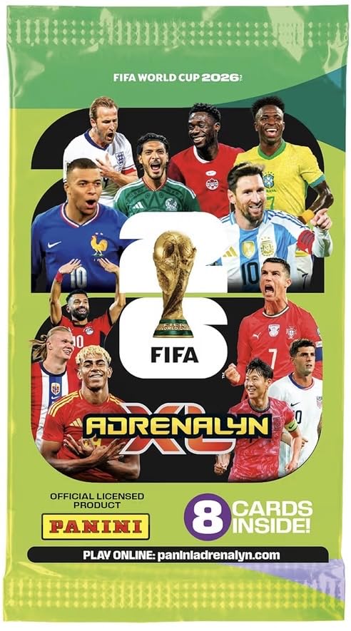 Panini World Cup 2026 Soccer Trading Pack of 8 Soccer Cards + Bundle with hassentials Sticker World Cup Cards - 3