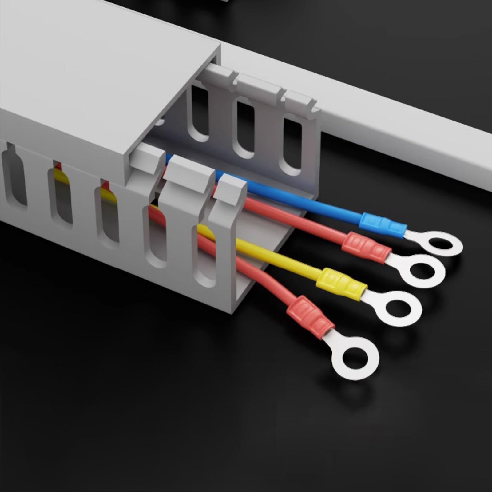 calpestabile passacavi Canalina Per Cavi Con Fessura Aperta, Nascondi Cavi Di Rete In PVC Per Sala Computer/decorazione Domestica, Gestione Dei Cavi Per Proteg(10 PCS,W X H 25mm X 25mm)