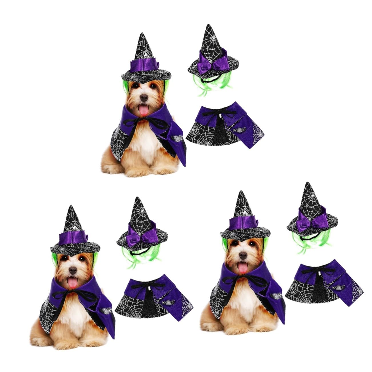 Costume Halloween pour chat et chien avec cape de magicien confortable pour fête de cosplay