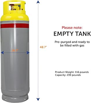 Flame King 239LB A2L Refrigerant Recovery Cylinder Tank, 400 PSI, Dual Valves for Liquid & Vapor, Heavy-Duty Steel, HVAC Recovery & Storage