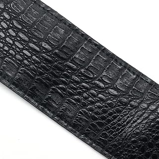 CZDYUF Sangle de guitare folk élargie en cuir PU Noir Marron Accessoires d'instrument de musique – Image 5