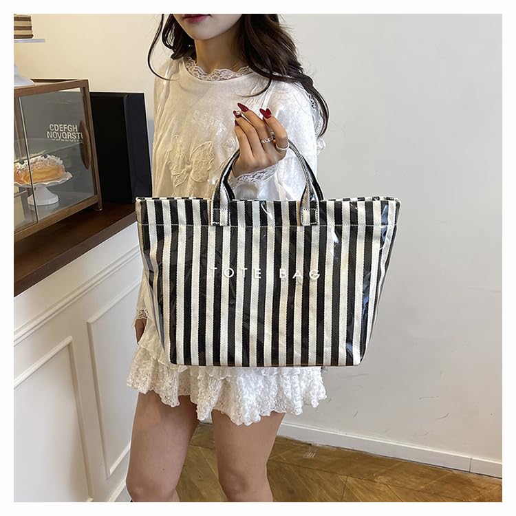 Image of Lushandy PVC Tote Bag for Women Jelly Beach Bag Top Handle Hobo Handbag | Water-Resistant, Wipe Clean, Lightweight