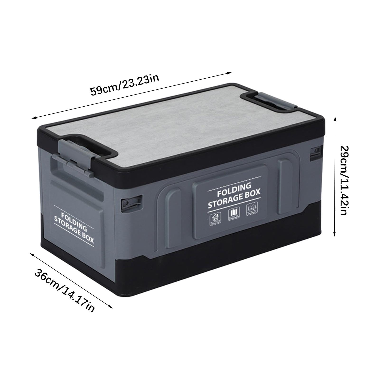 Caja de almacenamiento plegable para maletero, organizador de maletero, 60 L, impermeable, maletín plegable | Maletín de almacenamiento para viajes por carretera para herramientas de camping, ropa, | 60 L, impermeable, maletín plegable | Maletín de almace