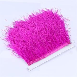 Dyed 1 Yard Ostrich Trims Fringe 6-8CM Wedding Feather Dresses Sewing Accessory White Ostrich Feather Lace 04 rose 10 Meter