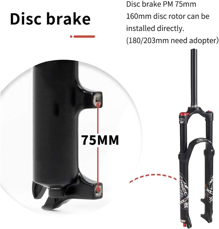 Suspension Fork 26/27.5/29 Inch, 1-1/8" Straight Alloy, Manual Lockout Air Forks - Black