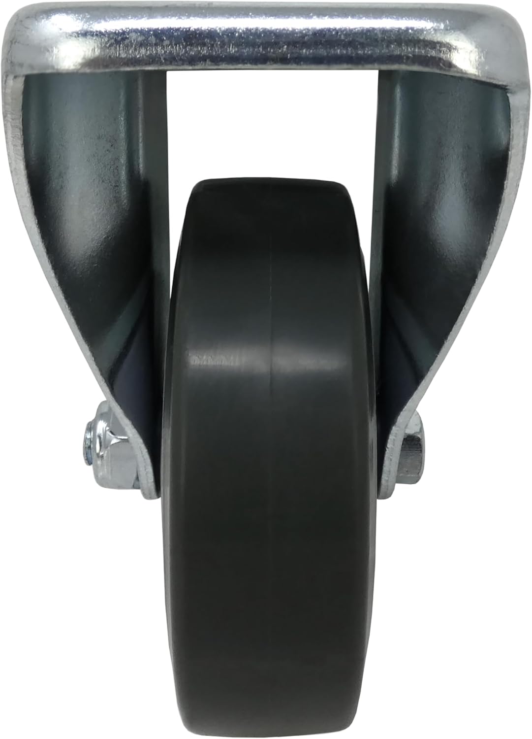 Shepherd Hardware 4040055T TPR Rubber Caster Wheel with Rigid Non-Swivel Top Plate Marking for Use in Hospitals, Food Service and Other Institutional Applications, 4"