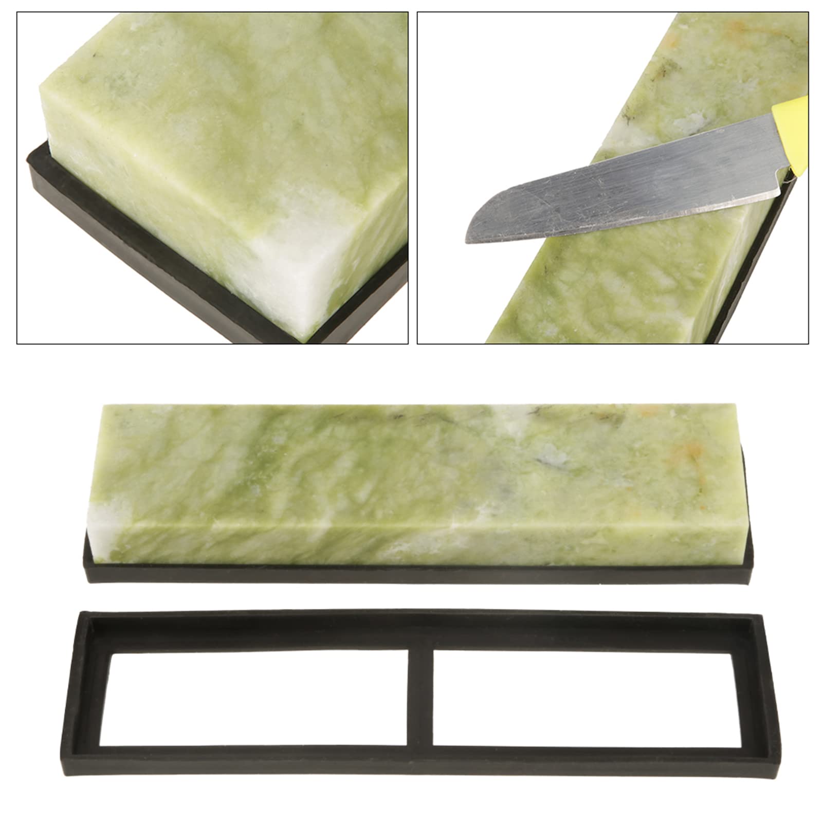 Pietra Per Affilare Coltelli A Grana 10000 In Smeraldo Naturale Con Base Drenante Dimensioni 200x50x25mm Pietre Affilatura