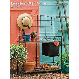 Panaceaproducts89196pottingbenchbronze Urban Country Home Decor Panacea products 89196 potting bench bronze urban country home decor