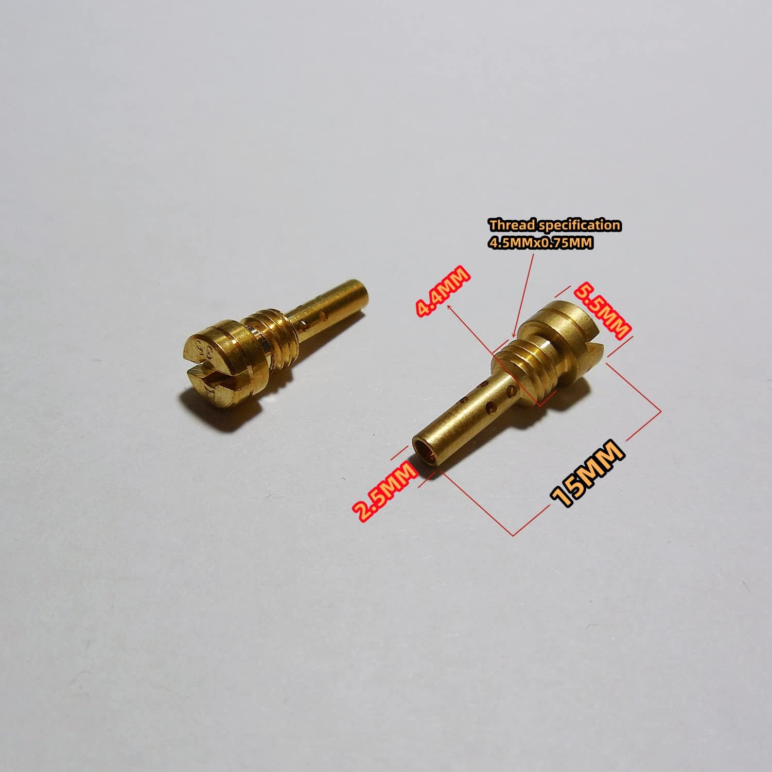 (12pcs/pack) For Kawasaki Harley FCR ZZR CVK PE Motorcycle Carburetor N424-25B Pilot/Slow Jet Thread Size 4.5MMx0.75MM (38#x12PCS)