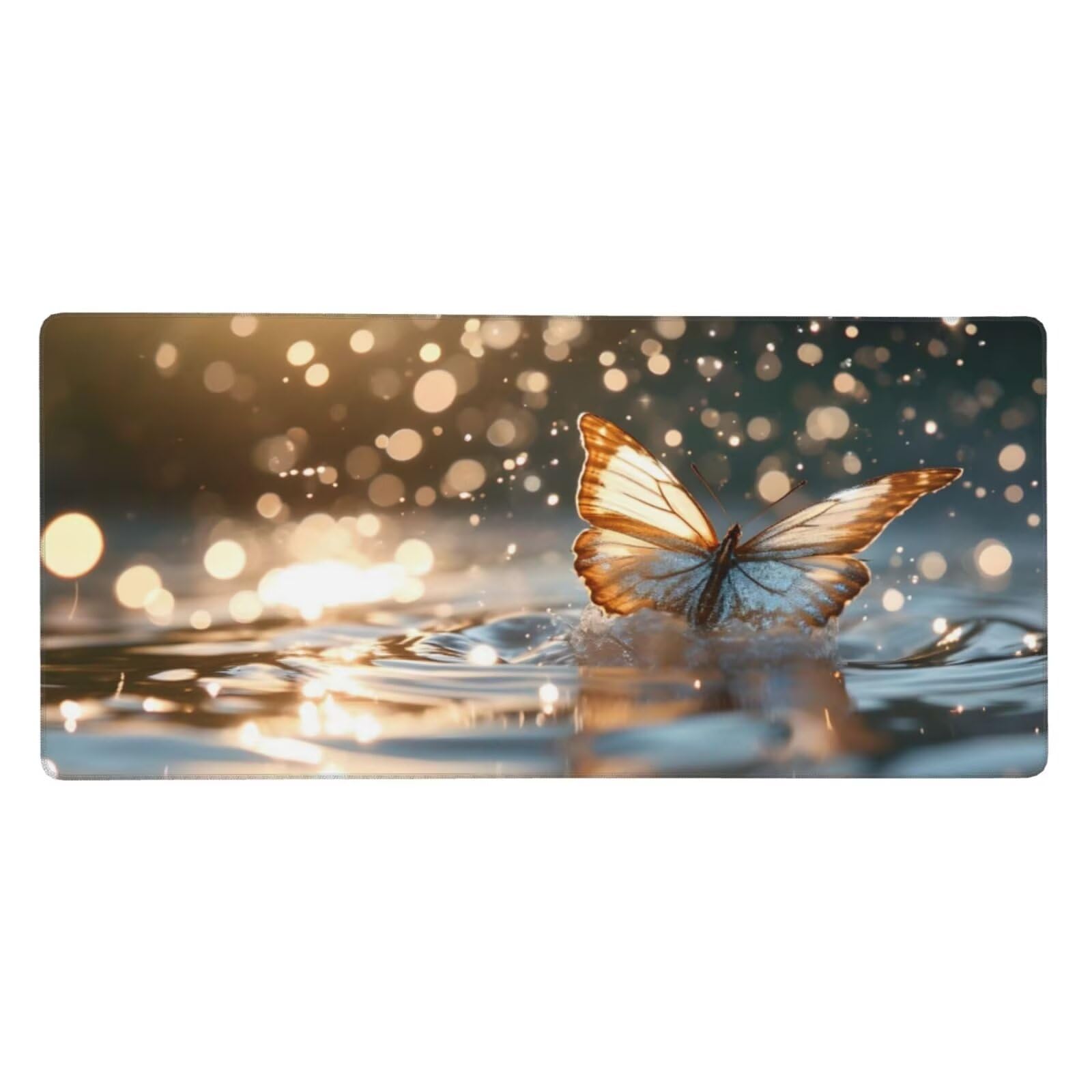 Duża podkładka pod mysz, motyl, podkładka pod mysz na biurko z antypoślizgową podstawą, wodoodporna i trwała podkładka pod mysz do gier, biura, domu, zszyte krawędzie, mata pod klawiaturę, 1200 x 600
