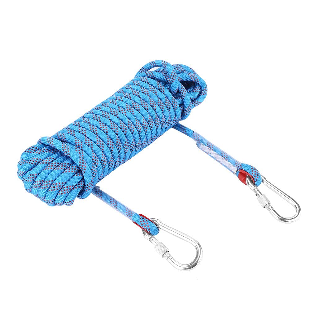 corda arrampicata,resistente multifunzionale corda sopravvivenza 12mm 20m con paracord e moschettone for escursionisti arrampicatori campeggio sopravvivenza