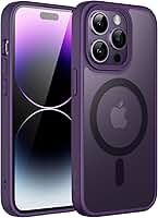 JETech Capa Magnético para iPhone 14 Pro 6,1 Polegadas Compatível com MagSafe, Case Capinha Translúcido Fosco Verso Fina à Prova de Choque Tampa (Roxo Profundo)
