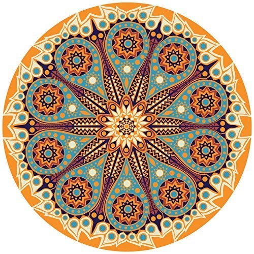 Absorbent Ceramic Stone Coasters for Drinks, Set of 4 Round Pieces in Orange