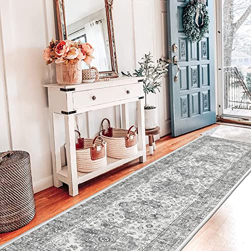 Pauwer Boho Hallway Runner Rug 2x8 Washable Entryway Area Rugs Non Slip Farmhouse Vintage Floor Mat Carpet Runner for Hallways Laundry Room Kitchen Bathroom Bedroom