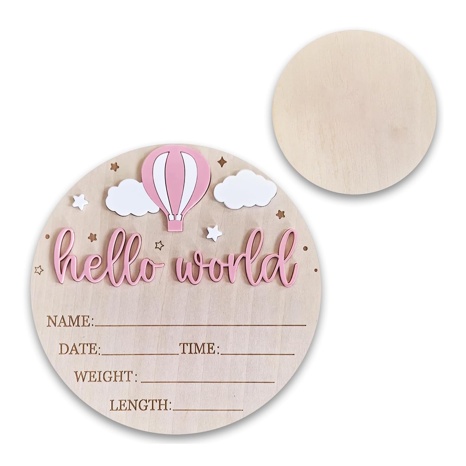 Limtula Customizable Newborns Keepsakes Plaques Hello Worlds Baby Welcome Sign Nursery Wall Decors for Birth Announcement Display Baby Announcement Sign