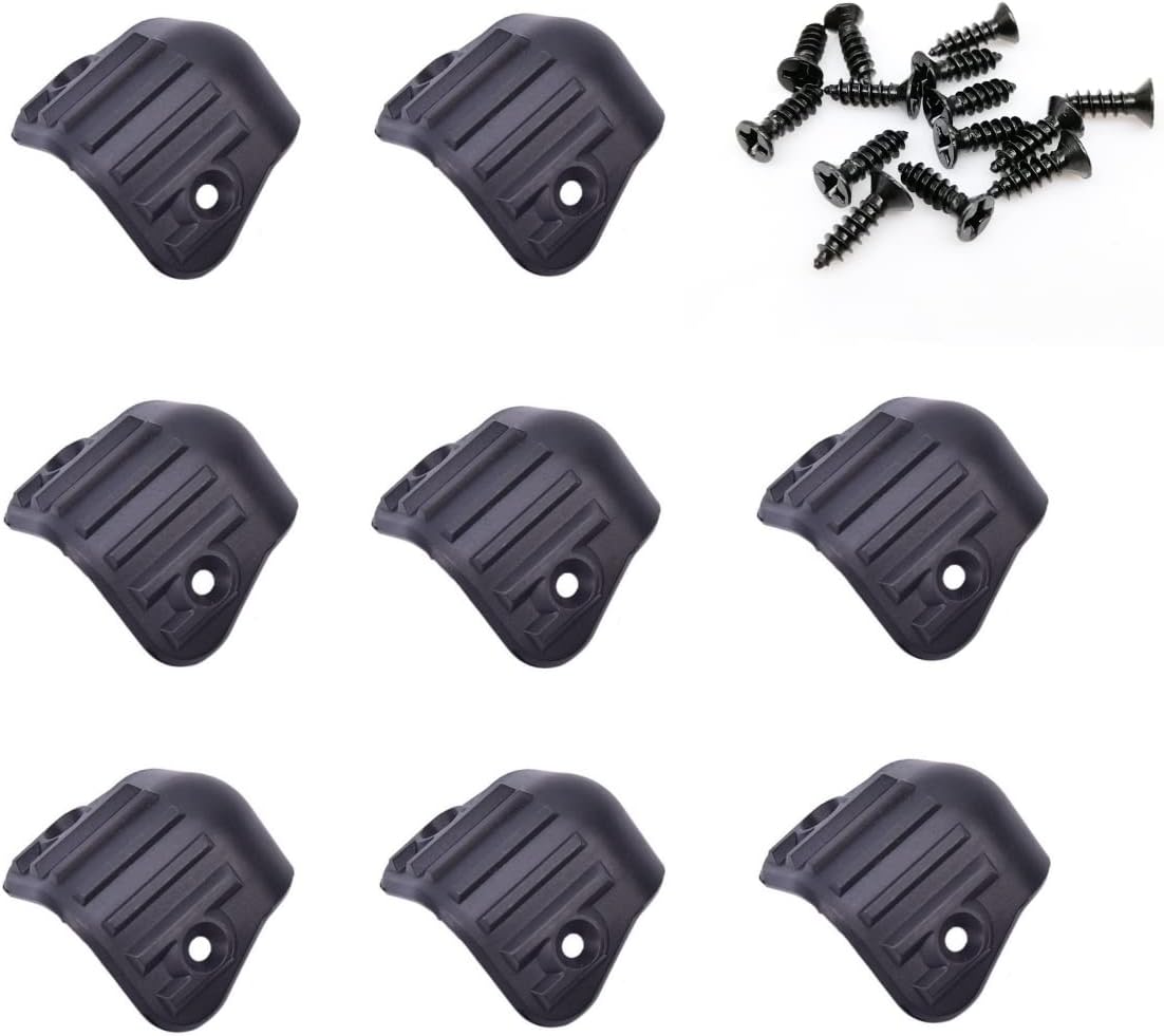8 Pack Speaker Cabinet Corners Protector Stackable Subwoofer Box Round Angle Edge Armor Guard ABS Plastic Mounting Corner Wrap for Guitar AMP Stage Amplifier PA DJ Audio Sound Case Protection