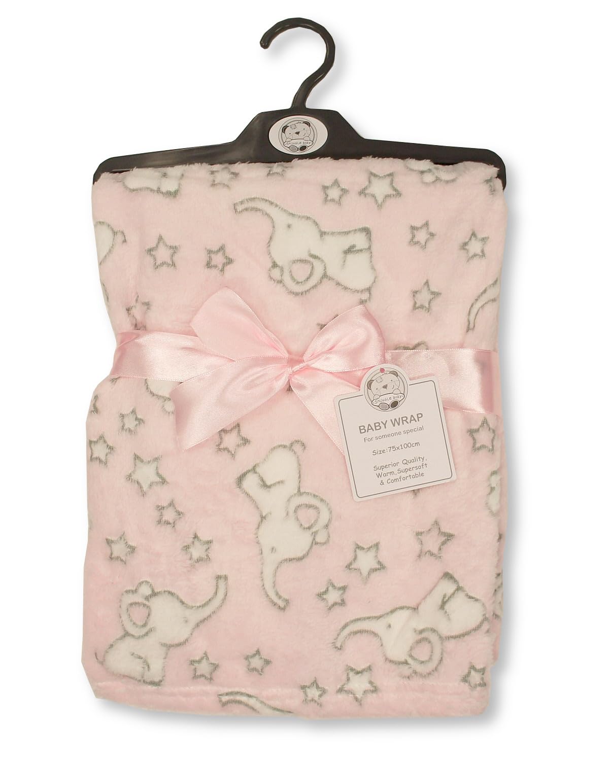 Baby Wrap Blanket - Elephant and Stars (Pink) - Image 2