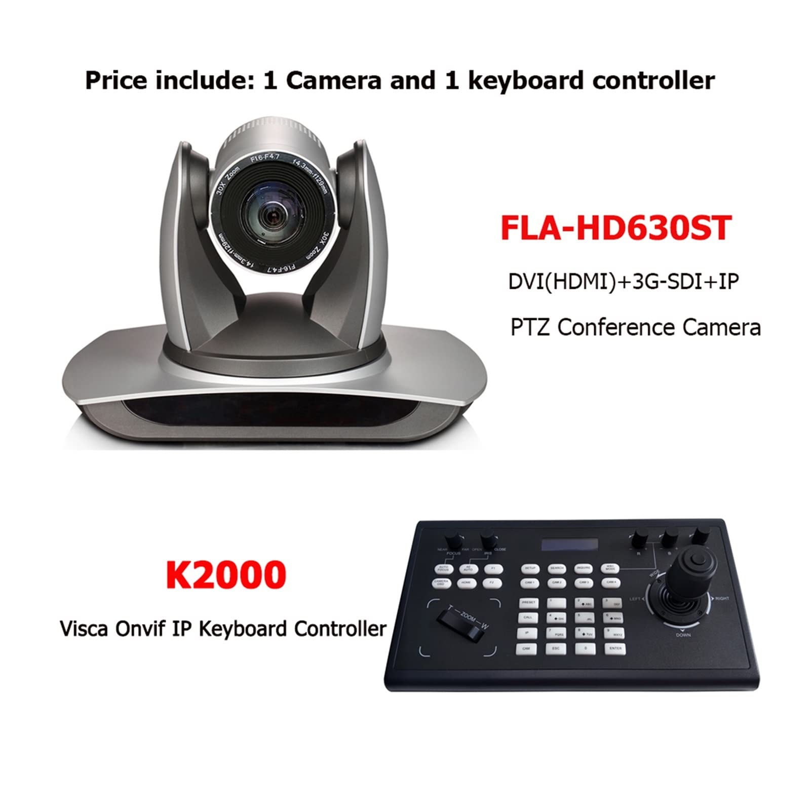 Webcam 2 Megapixel 30x zoom óptico 108 0P H.265 PTZ HD SDI DVI IP RTSP RTMP Cámara de videoconferencia y IP Controlador de teclado