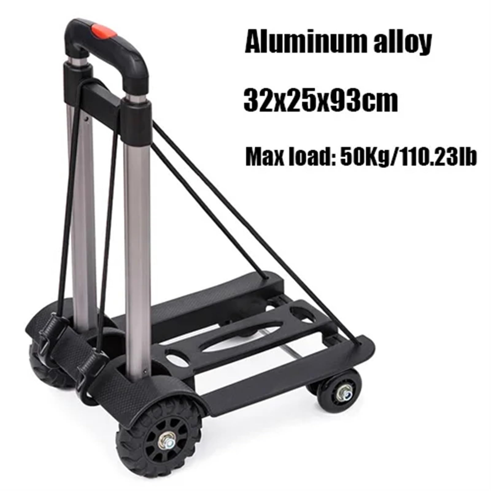 Heavy Du - Carrello a mano pieghevole, portatile, 32 x 25 x 93 cm, per traslochi, trasporto e sollevamento pesante, ideale per magazzini, casa e uso esterno