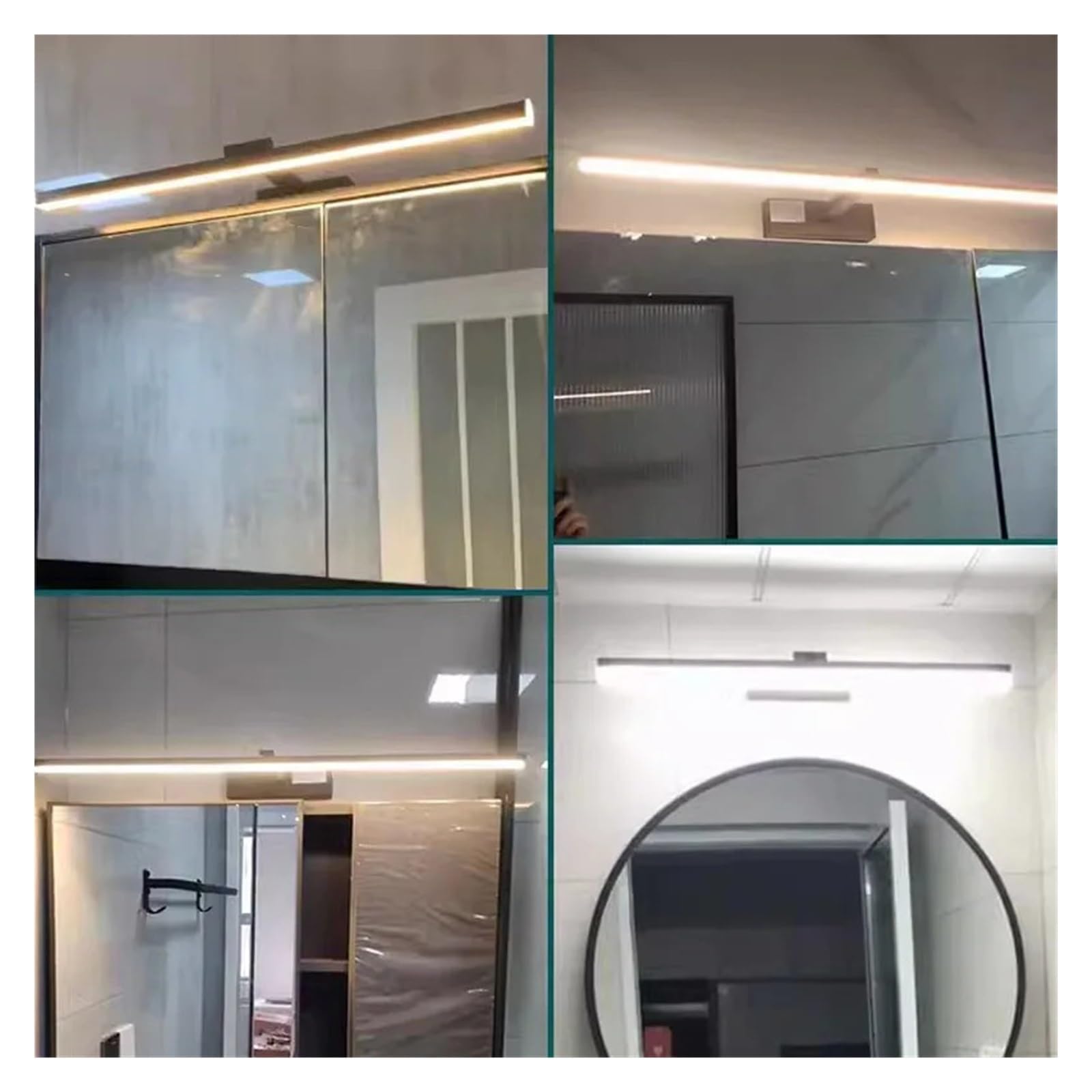 Bildlicht LED-Spiegelleuchten, Wandleuchten, Badezimmer, wasserdicht, weiß, schwarz, flache LED-Lampe, moderne Innenwandleuchte, Badezimmerbeleuchtung, Make-up Das Licht ist weich und nicht blendend(N