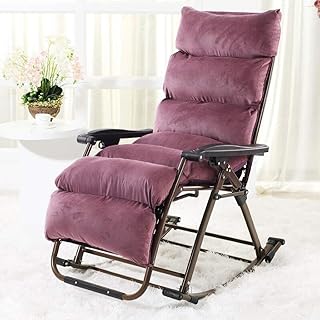CHHD Silla de Oficina, Silla Funda de algodón Fucsia Mecedora Negra Chaise Longue Happy Plegable Lunch Break