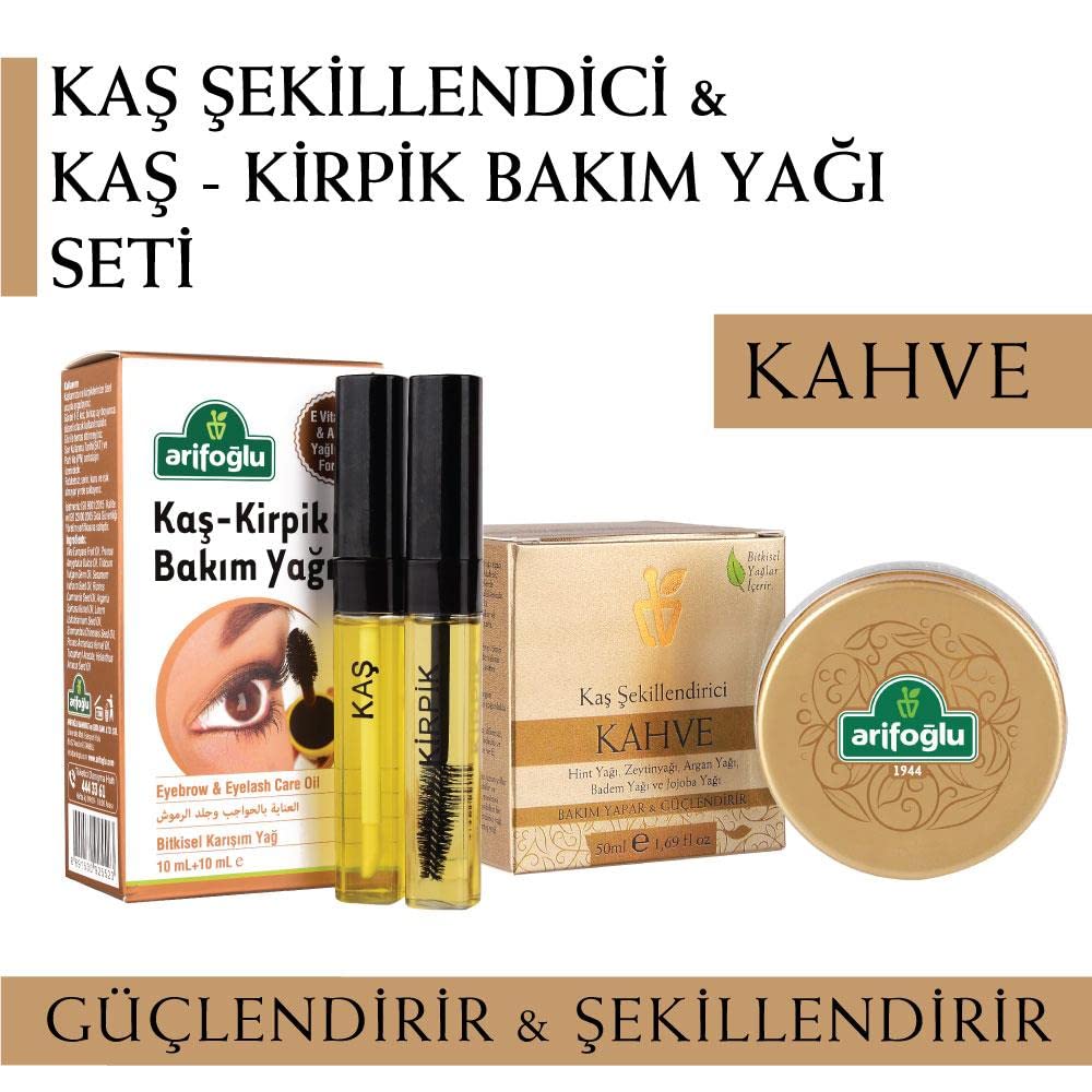 Arifoğlu Kaş Kirpik Bakım ve Kaş Şekillendirici KAHVE Seti