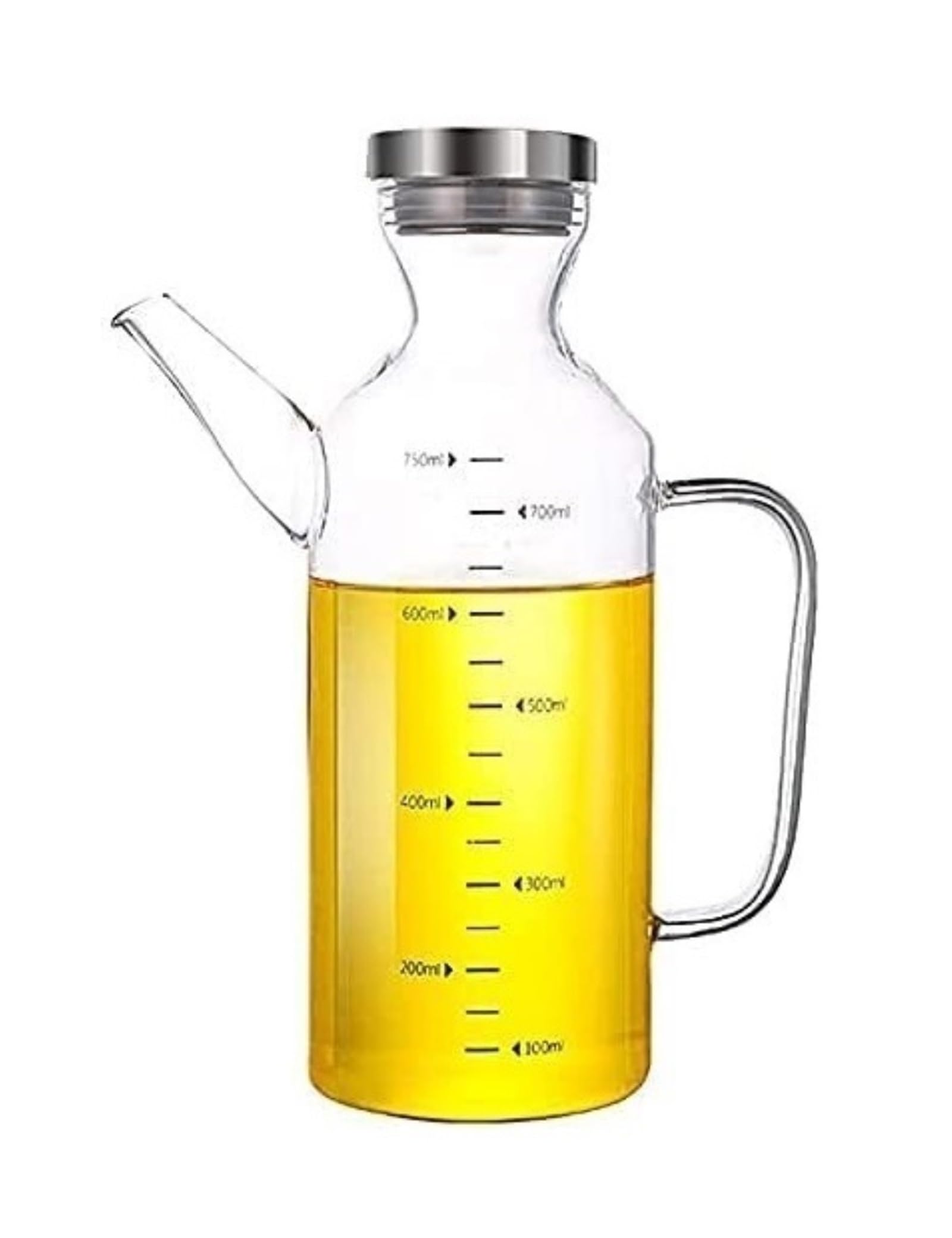 MRKU Ölspender, Olivenöl- und Essigflasche, hochwertiger Glas-Öl- und Essigspender mit Deckel, staubdicht, 750 ml, leicht nachfüllbar