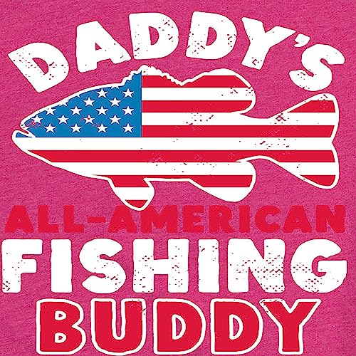 Instant Message - Celebrate Family - Daddy's All American Fishing Buddy - Toddler & Youth Girls Short Sleeve Graphic T-Shirt3