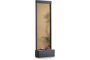 Alpine Corporation Mirror Waterfall Fountain with Stones and Light