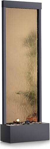 Miniatura 8 de Alpine MLT100Espejo Cascada con piedras decorativas y luz color Bronce Ecléctico Marrón