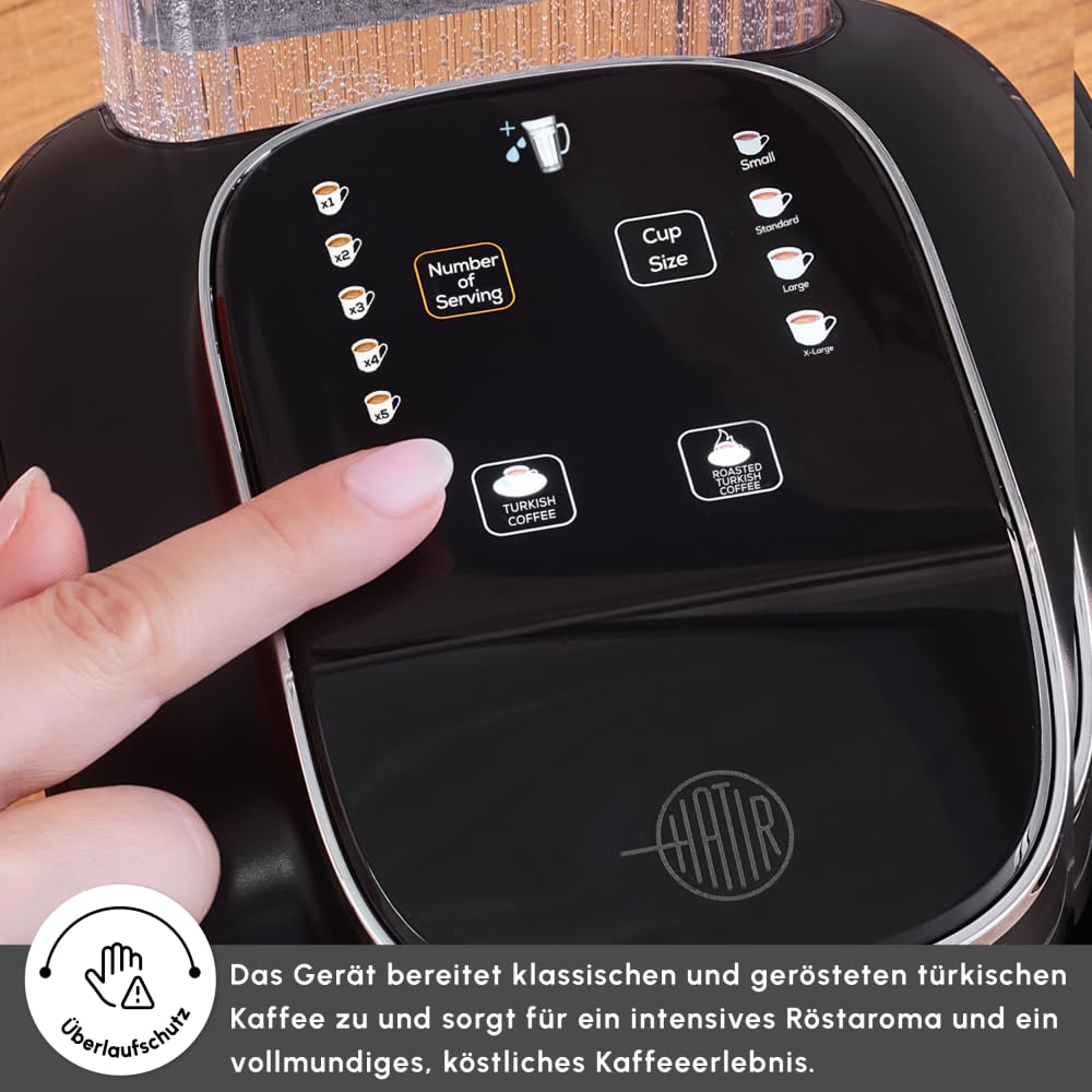 KARACA Hatır Aqua - Automatische Türkische Kaffeemaschine Mit Wassertank, Akustisches Warnsystem, 5 Tassen Türkischer Kaffee Kapazität, 735 Watt - Galaxy Grey