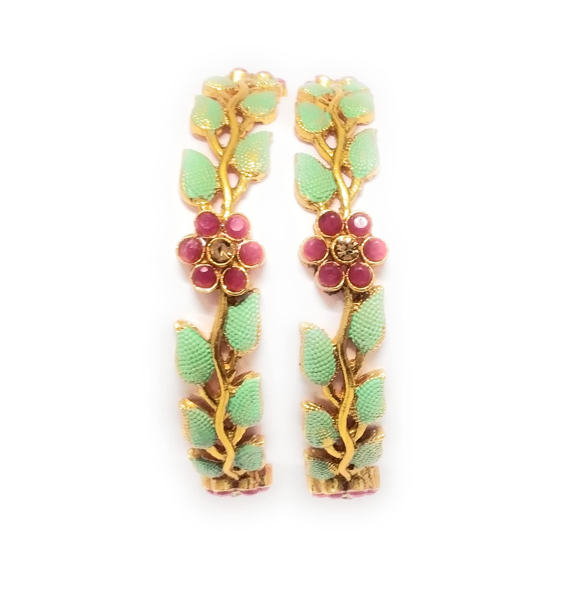 Santosh Enterprise Antique Gold Plated Ruby Stone Bangles Set Jewellery For Girls and Womens. (Set of 2 piece) (Gold, 2.4) (B09JWXBKK6) Amazon Price History, Amazon Price Tracker