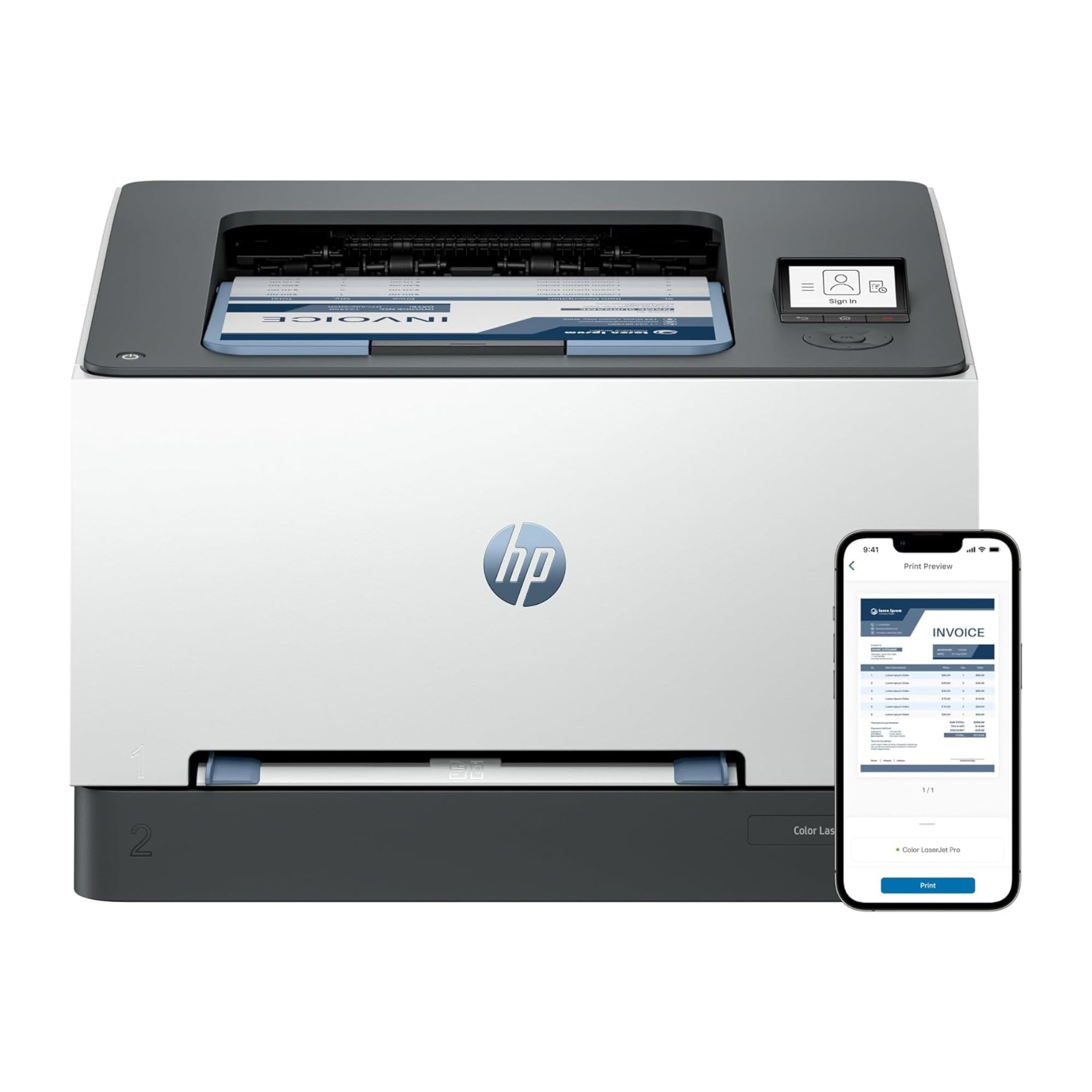 HP Color LaserJet Pro 3202dw 499R0F, Impresora Laser A4 a Doble Cara automática (25 ppm, Wi-Fi de Banda Dual, Wi-Fi Direct, USB 2.0, Procesador 1,2 GHz, Memoria 256MB, Smart App) Blanca y Azul Blue Angel