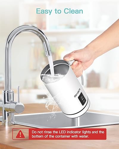 Miniatura 5 de EZBASICS Espumador de leche, vaporizador eléctrico de leche, máquina automática de espuma fría y caliente de 8.4 onzas, calentador de leche para