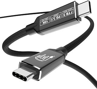 USB4 für Thunderbolt 5 Kabel, 120 Gbit/s Bandbreiten-Boost, USB4 2.0-Kabel, 240 W PD3.1 Laden, unterstützt 16K oder Dual 8K Display, kompatibel mit M4 MacBook Pro, iPhone 17 Pro, eGPU, SSD (1 m)