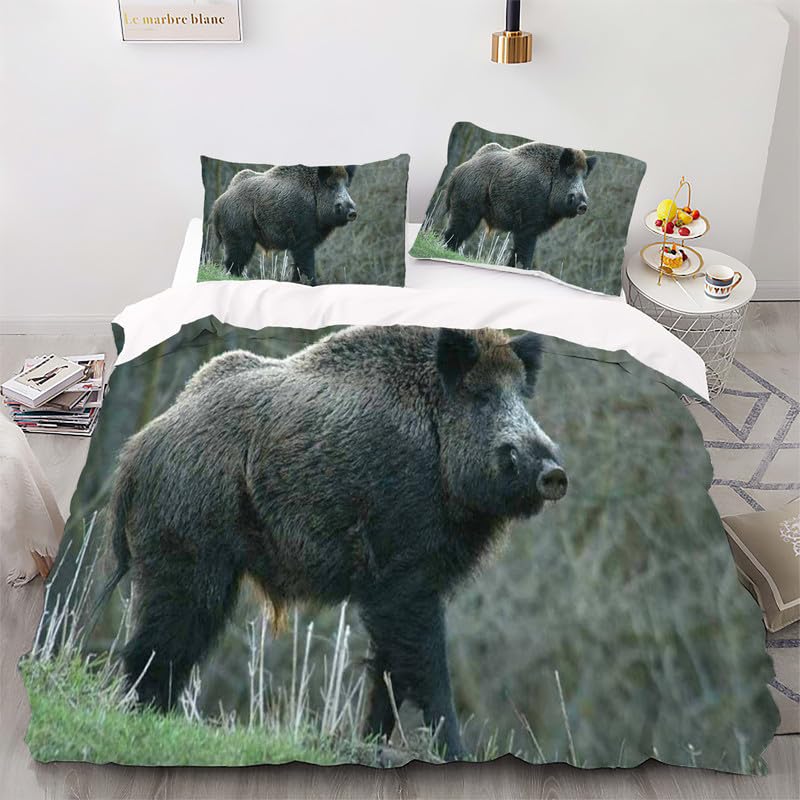 Copripiumino Matrimoniale 220x240 cm Aldulto Cinghiale Marrone