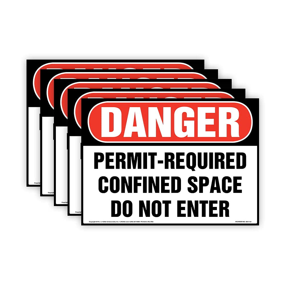 Permit Required Confined Space Sign - OSHA Compliant -4