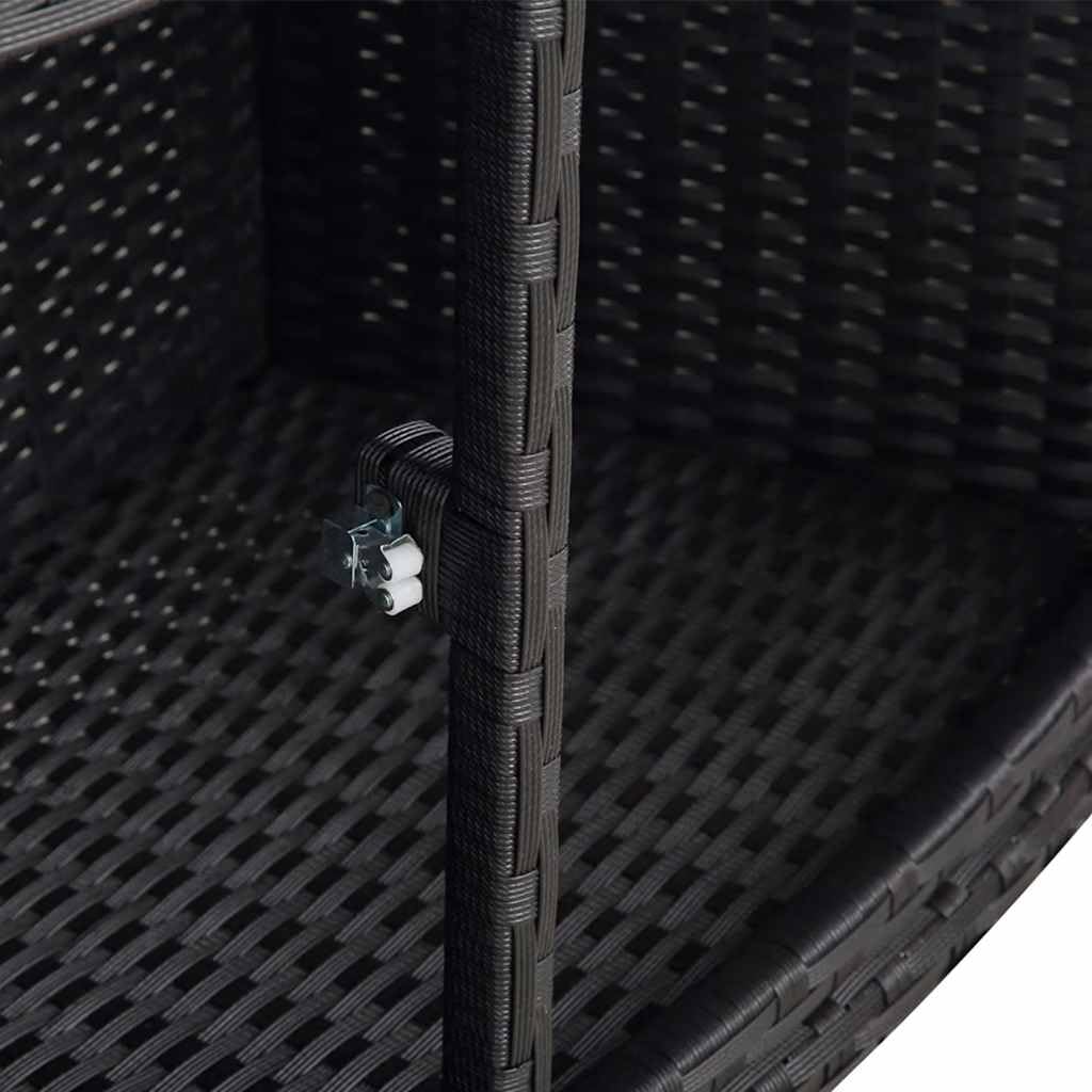 vidaXL Borde Soporte Redondo de Bañera Hidromasaje SPA Ratán Sintético Negro