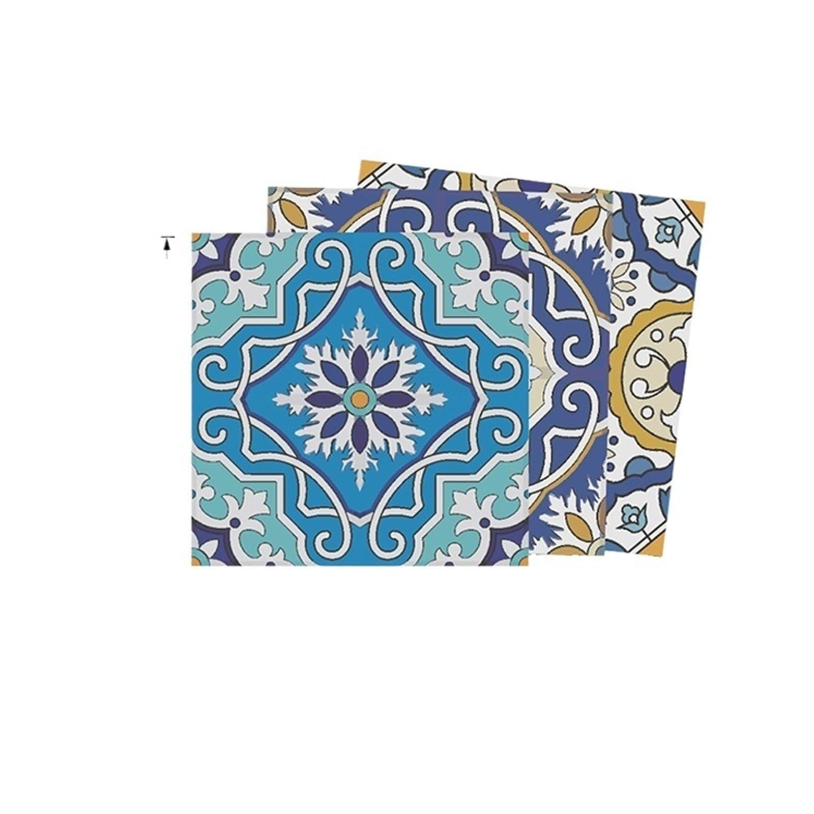 EJvkrbtx Tile Wall Stickers 24pcs Multicolor 10x10cm Peel and Stick Bathroom(Color 7)