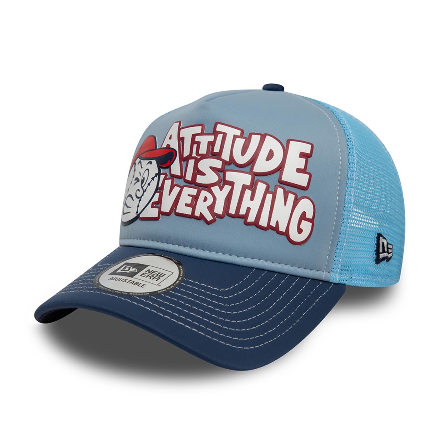 New Era NE Graphic Trucker Adjustable Cap Attitude Azul