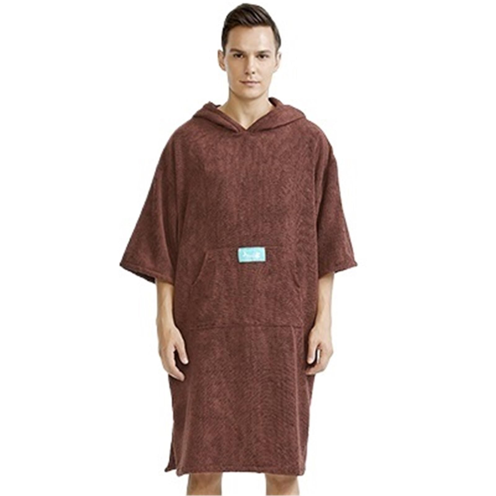 Bata para el Cambio Albornoz for Adultos, Toalla de baño, Gorro Super Dalian, Playa, Albornoz Secado rápido for Hombres y Mujeres(Brown)