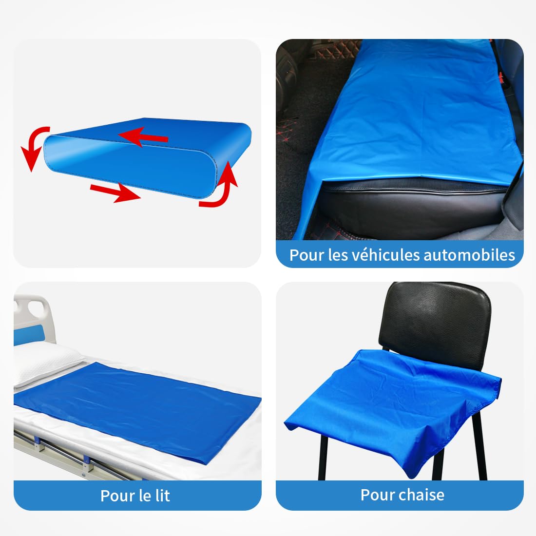 Drap de Glisse pour Transfert Médical - Taille 70x100 cm - Nylon Anti-Friction Lavable 80°C - Pour Personnes Âgées et Mobilité Réduite - Transfert Sécurisé Lit/Fauteuil/Canapé