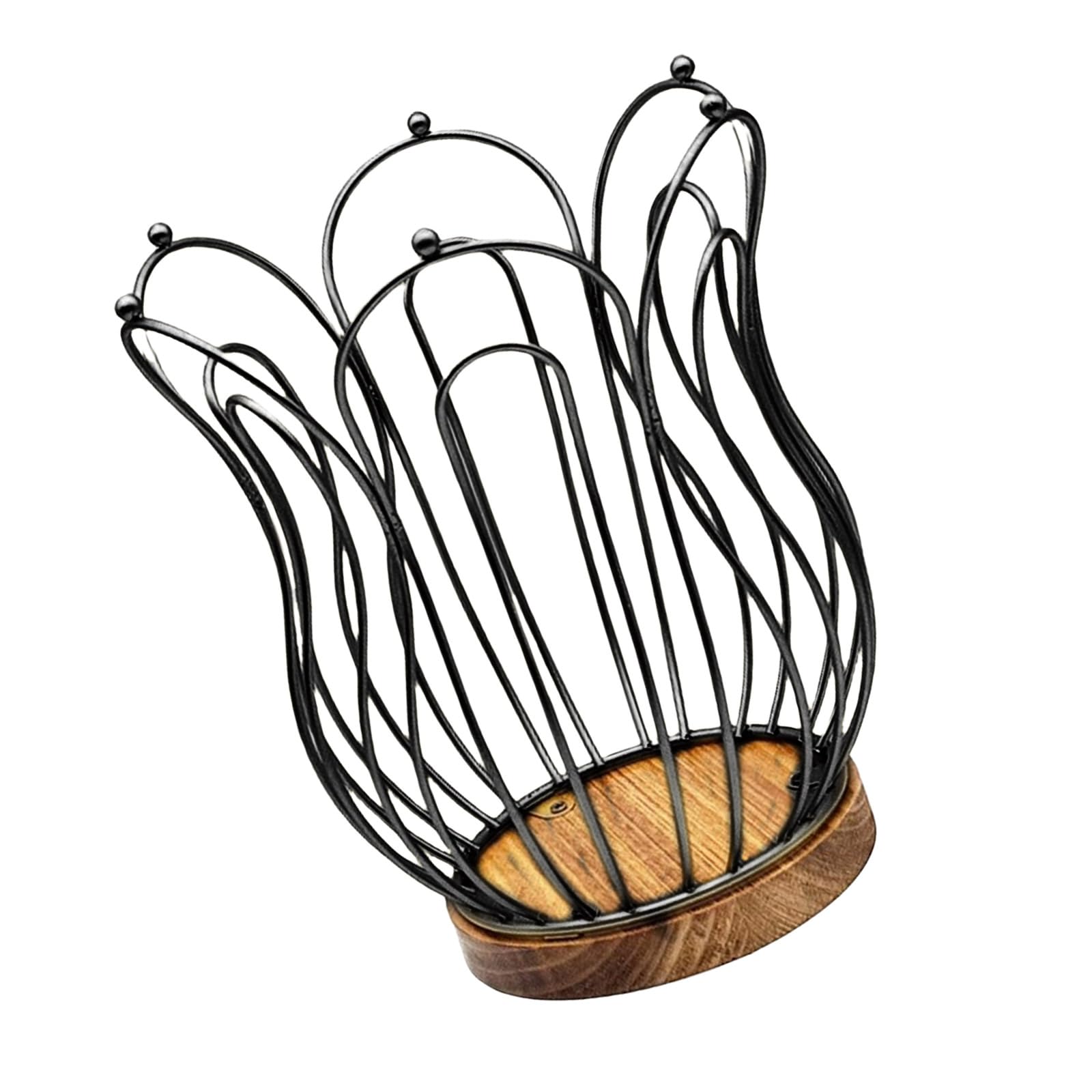 Yhplxyuus Stylish Countertop Coffee Pods Dispenser with Wood Plate Large Wire Coffee Organizers for Daily Use Pods Holder