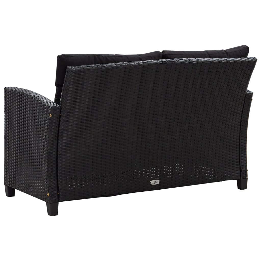 vidaXL Canapés de Jardin 6 pcs avec Coussins Salon de Jardin Meubles d'Extérieur Mobilier de Patio Meubles de Terrasse Résine Tressée Noir